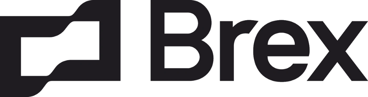 (Logo) A minimalist logo featuring the word "Brex" in dark gray lowercase letters, accompanied by a stylized, abstract dark gray icon to its left, all presented on a solid black background. Text: Brex Colors: #282828, #000000 Note: This image is clearly designed to represent a brand, combining a stylized graphic element with a company name, which are characteristic features of a logo.