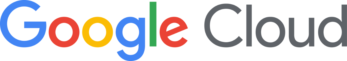 (Logo) A digital logo for 'Google Cloud' featuring the word 'Google' in its iconic multi-colored lettering and 'Cloud' in a dark gray, all set against a black background. Text: Google Cloud Colors: #4285F4, #EA4335, #FBBC04, #34A853, #5F6368, #000000 Note: The image displays a stylized text combination 'Google Cloud' with distinct branding colors and font, clearly serving as a corporate identity mark. This aligns perfectly with the definition of a logo.