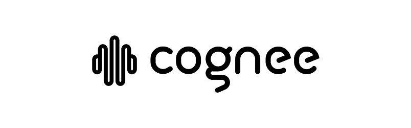 (Logo) A minimalist black logo on a white background featuring a stylized, rounded wave icon on the left and the word 'cognee' in a clean, lowercase sans-serif font on the right. Text: cognee Colors: #000000, #FFFFFF Note: The image displays a brand mark and a stylized company name, which is characteristic of a corporate logo design.