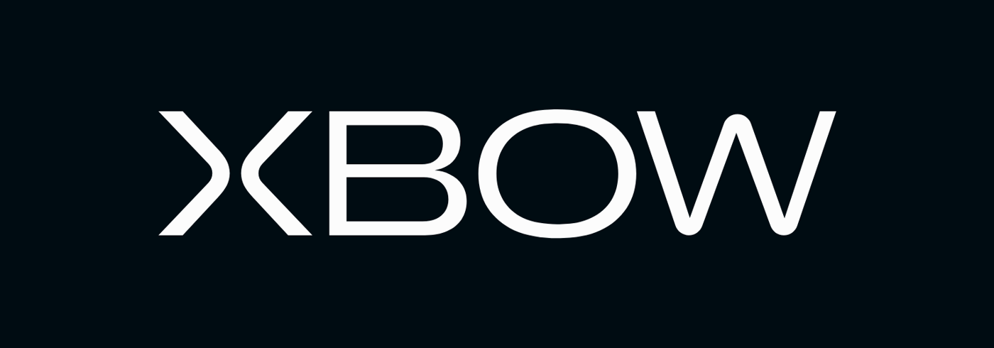 (Logo) A minimalist logo featuring the stylized word 'XBOW' in white, set against a dark background. Text: XBOW Colors: #ffffff, #050e14 Note: The image displays a clean, stylized brand name or wordmark on a solid dark background, which is characteristic of a modern logo.