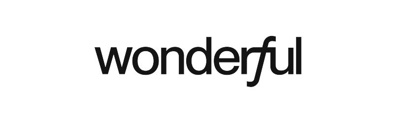 (Logo) The image shows the word 'wonderful' written in a clean, minimalist black sans-serif typeface on a solid white background, with a unique connected ligature between the letters 'r' and 'f'. Text: wonderful Colors: #1A1A1A, #FFFFFF Note: The image features a stylized wordmark with custom typography, specifically a unique connection between the letters 'r' and 'f', which is characteristic of a minimalist brand logo.